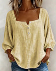 Glyressa - Elegant damebluse med firkantet hals