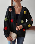 Risette - Strikket blomstret cardigan