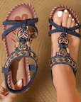 Hovira - Behagelige flade bohemesandaler i Ibiza chic-stil
