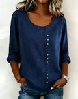 Quillane - T-shirt med rund hals og lange ærmer