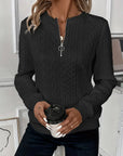 Sanne - Sweater med lynlås