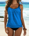 Augustus - stilfuld ensfarvet tankini med leopardprint