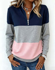 Dorinavelle - Colorblock-sweatshirt med komfortabel lynlås