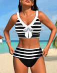 Laluna® stribet bikini med høj talje – flatterende talje, tidløst stribet look