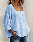 Glyressa - Elegant damebluse med firkantet hals
