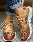 Eleonora - Casual leopardsneakers med tykke såler