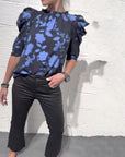 Bellamy - Bluse med pufærmer og flæser
