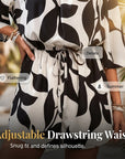 Ivoriah - Kort jumpsuit til damer med bare skuldre og bladprint