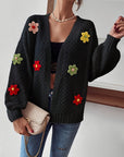 Risette - Strikket blomstret cardigan