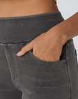 Ruvessa - Jeans til kvinder med høj talje og vide ben, meget strækbare, moderne snit