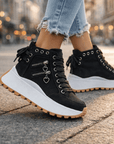 Jasmyra - Plateausneakers til damer i blå denim i moderne chunky stil