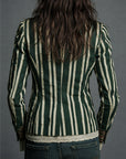 Avenorix - Stribet boheme-blazer til damer med vintage blomsterprint