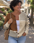 Karen – vintage strikcardigan i patchwork