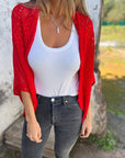 Alithia - Let cardigan med halvlange ærmer