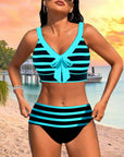 Laluna® stribet bikini med høj talje – flatterende talje, tidløst stribet look
