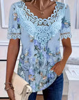Amalina - Kortærmet T-shirt med blomsterprint
