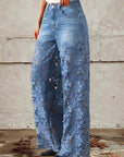 Lisandra - Jeans med mellemhøj talje, blonde og patchwork til en afslappet og trendy stil
