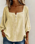 Glyressa - Elegant damebluse med firkantet hals