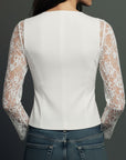 Bruxelle - Elegant blondebluse til damer med transparente ærmer
