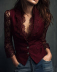 Bruxelle - Elegant blondebluse til damer med transparente ærmer