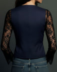 Bruxelle - Elegant blondebluse til damer med transparente ærmer