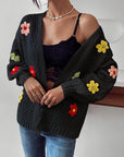 Risette - Strikket blomstret cardigan