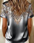 Quinessa - Satinbluse til kvinder med blomsterprint