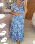 Denise - Maxi blomsterkjole med V-hals