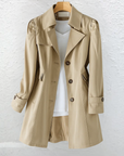 Gavryxa - Feminin vintage-trenchcoat med taljeret snit til overgangssæsonen