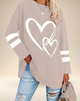 Faloria - Oversized sweatshirt til damer med hjerteprint