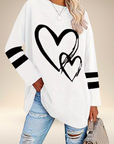 Faloria - Oversized sweatshirt til damer med hjerteprint