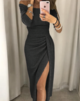 Jane - Off-shoulder glimmerkjole