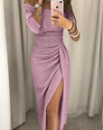 Jane - Off-shoulder glimmerkjole