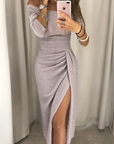 Jane - Off-shoulder glimmerkjole