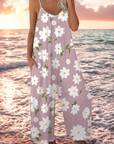 Dovellae - Jumpsuit til damer med tynde stropper, blomsterprint og vide ben til sommer