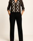 Florina - Casual bluse med elegant mønster og lange ærmer