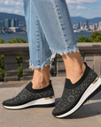 Azelisse - Slip-on sko til damer med similisten og plateausål