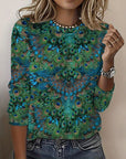 Belthira - Elegant vintage-T-shirt med print til damer