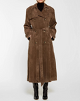 Cléore - Elegant trenchcoat i ruskind til damer
