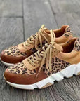 Eleonora - Casual leopardsneakers med tykke såler