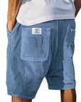 Gideon - Korte fløjlsshorts til mænd med elastisk talje, casual