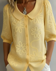 Ismeline - Bluse med broderede blomster