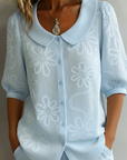 Ismeline - Bluse med broderede blomster