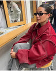 Faye - Oversized læderjakke