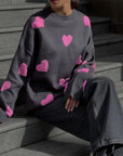 Abigail - Strikket sweater med hjerter