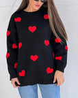 Abigail - Strikket sweater med hjerter