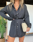 Demi - Kort jumpsuit i satin