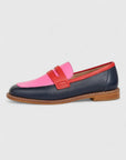 Bexalyn - Mokkasiner til kvinder i læder, color block penny loafer med behagelig sål