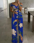 Thalina - Flerfarvet jumpsuit i bomuldsstretch