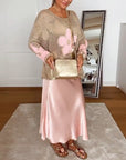 Sasha - Strikket sweater med blomstermønster